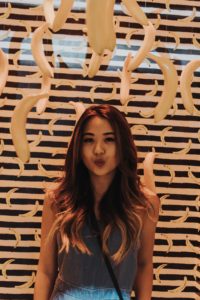 The Scene Pop-up Photo Experience in Tempe, Arizona with college blogger, Demi Bang, in bananas room.