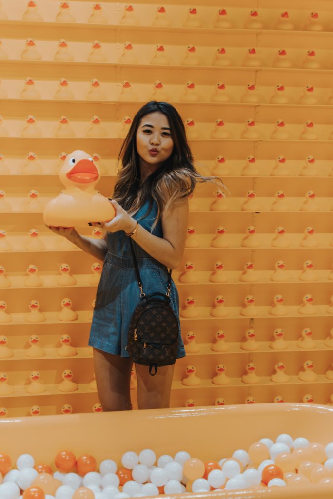 College blogger, Demi Bang, at The Scene, a pop-up photo experience in Tempe, Arizona.