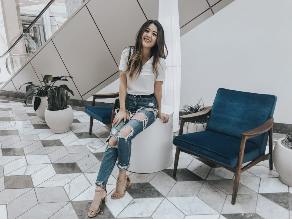 College lifestyle blogger, Demi Bang, at Scottsdale Fashion Square and Style in Scottsdale.