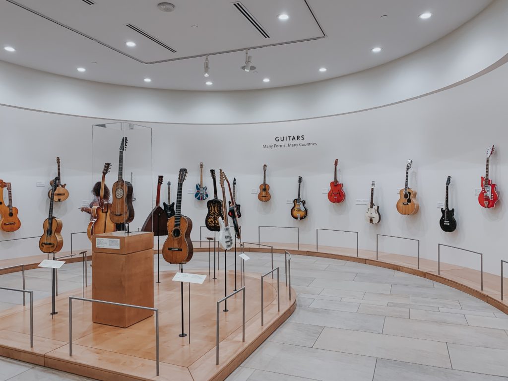 Demi Bang visits Musical Instrument Museum in Scottsdale, Arizona. This is the guitar room at MIM featuring guitars all around the world from different centuries.