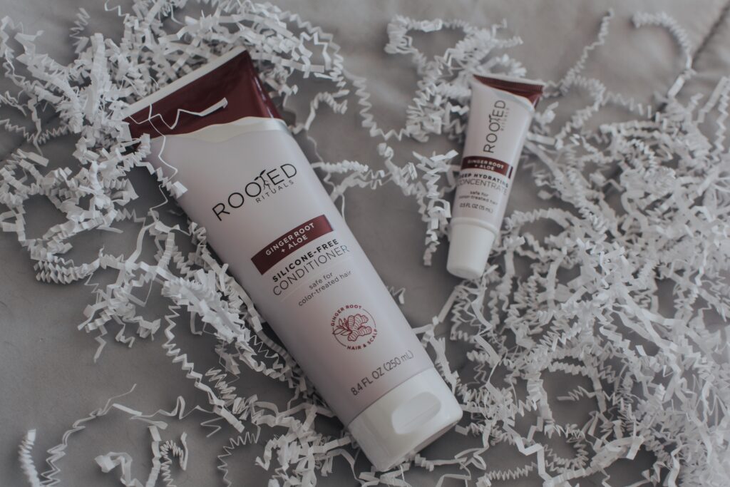 Rooted Rituals conditioning products to help moisture your hair scalp.