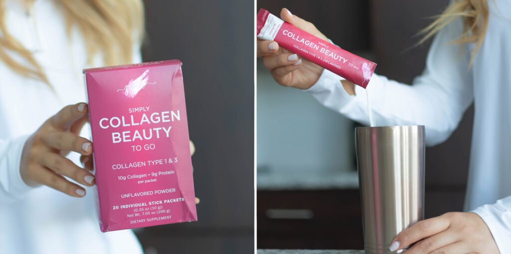 Pink Simply Collagen Beauty to Go are perfect for adding flavorless collagen to your diet.