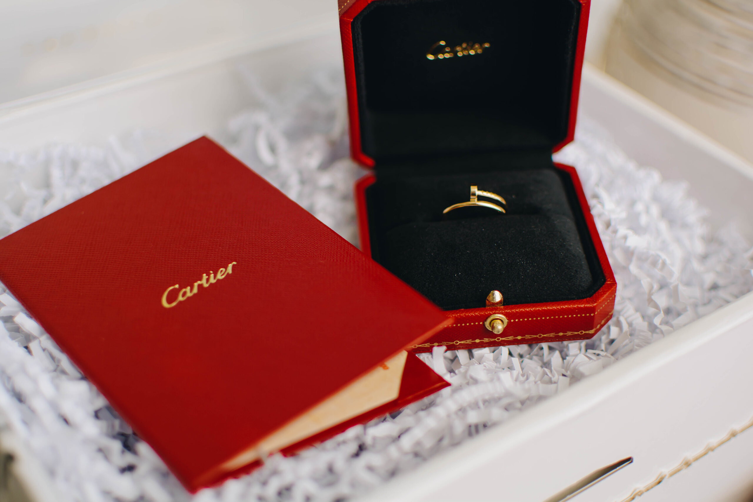 Cartier Juste Un Clou Ring in Yellow Gold smaller version and the certificate. 