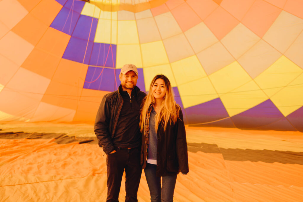 Demi Bang and Tyler on Arizona Balloon Safaris.