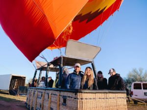 In a hot air balloon at Phoenix, Arizona.