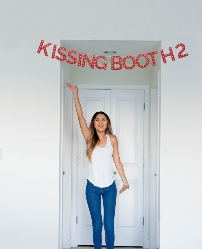 Demi Bang, a lifestyle blogger, setting up Kissing Booth for Netflix's newest movie.