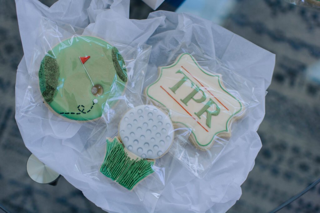 Demi Bang with golf inspired cookies.
