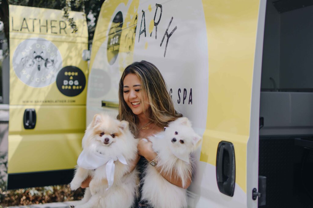 Bark & Lather is a mobile traveling dog pampering service in Phoenix, Arizona.