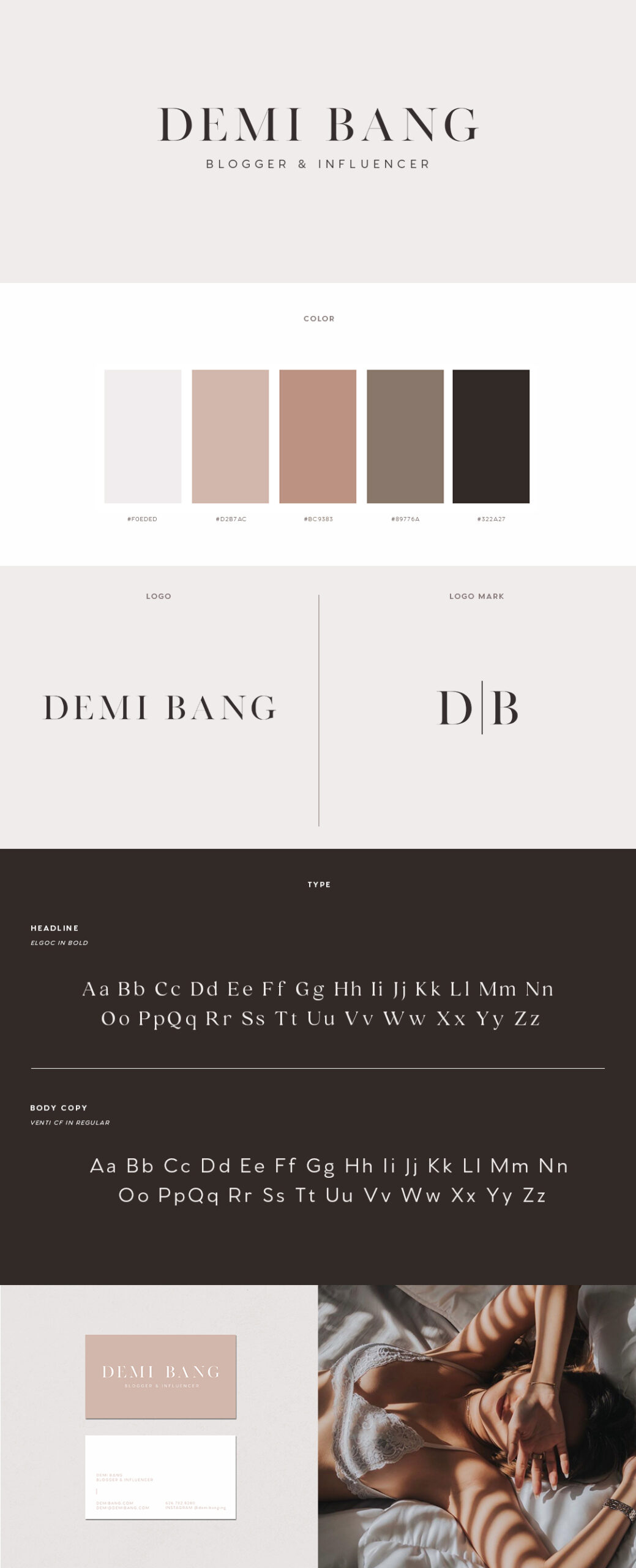 Demi Bang's personal rebranding, Brand Guides by Rouse Creative.