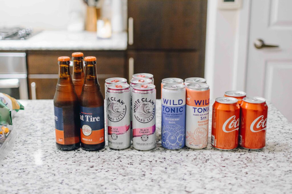 Beverages for game night.