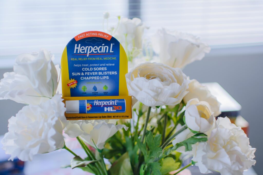 Herpecin L helps with cold sores from her Winter Wellness Babbleboxx.