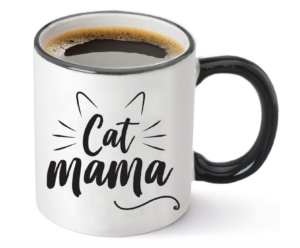 2020 holiday gift ideas for cat owners, "cat mama' coffee mug.