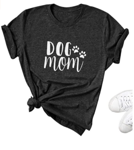 Dog Mom Tshirts for Women Funny Dog Paw Graphic Print.