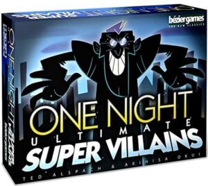 Holiday Gift Ideas for Strategic Game Lovers including Bezier Games One Night Ultimate Super Villians.