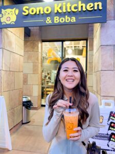 Getting Boba at Sona Kitchen in Sedona, Arizona.