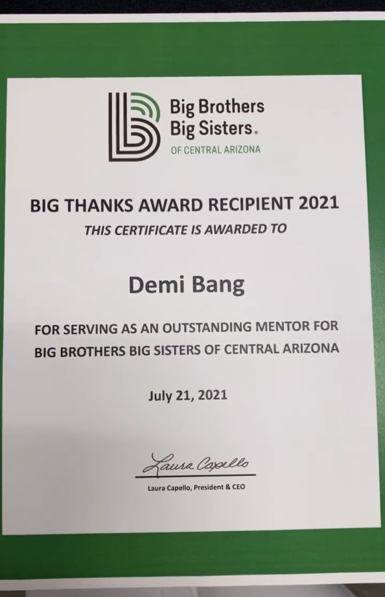 Big Thanks from Big Brothers Big SIsters