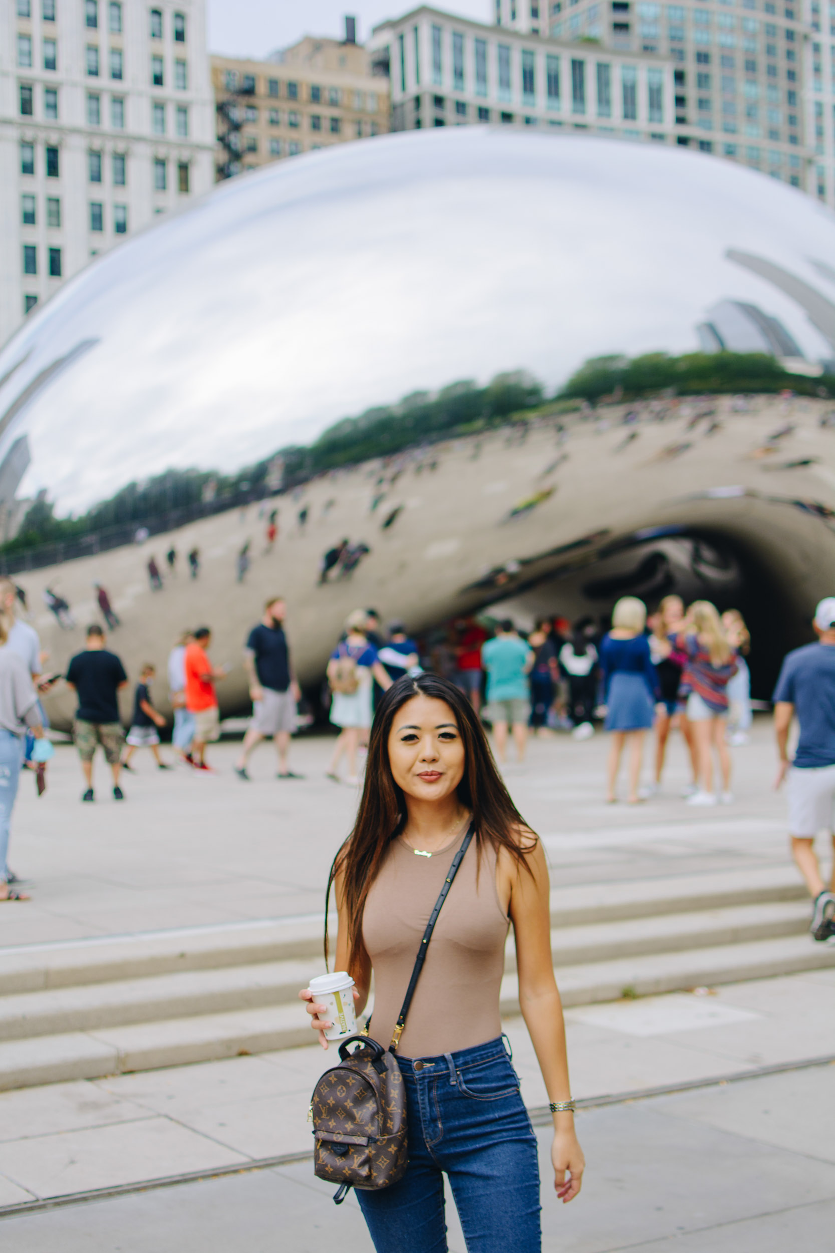 Visiting the Bean in Chicago.