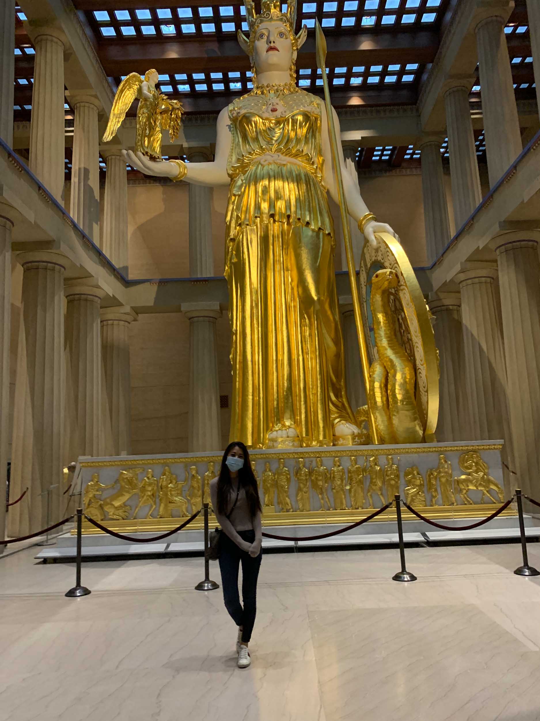 Blogger Demi Bang visits Athena in Nashville Parthenon