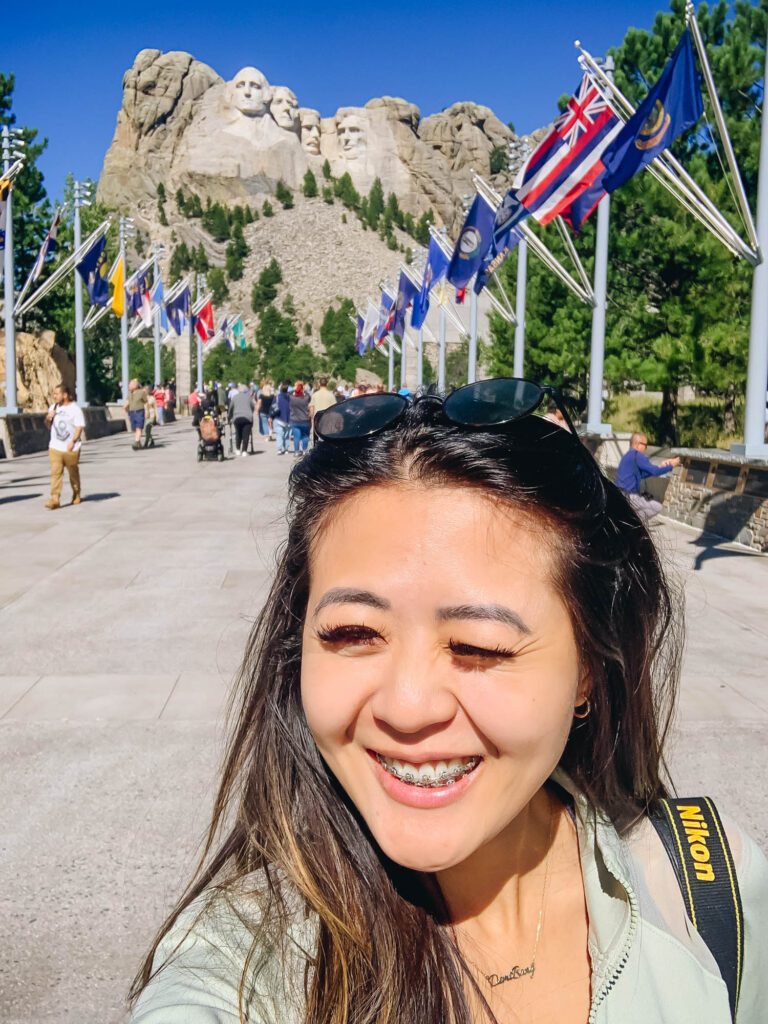 Arizona influencer Demi Bang visits Mount Rushmore.