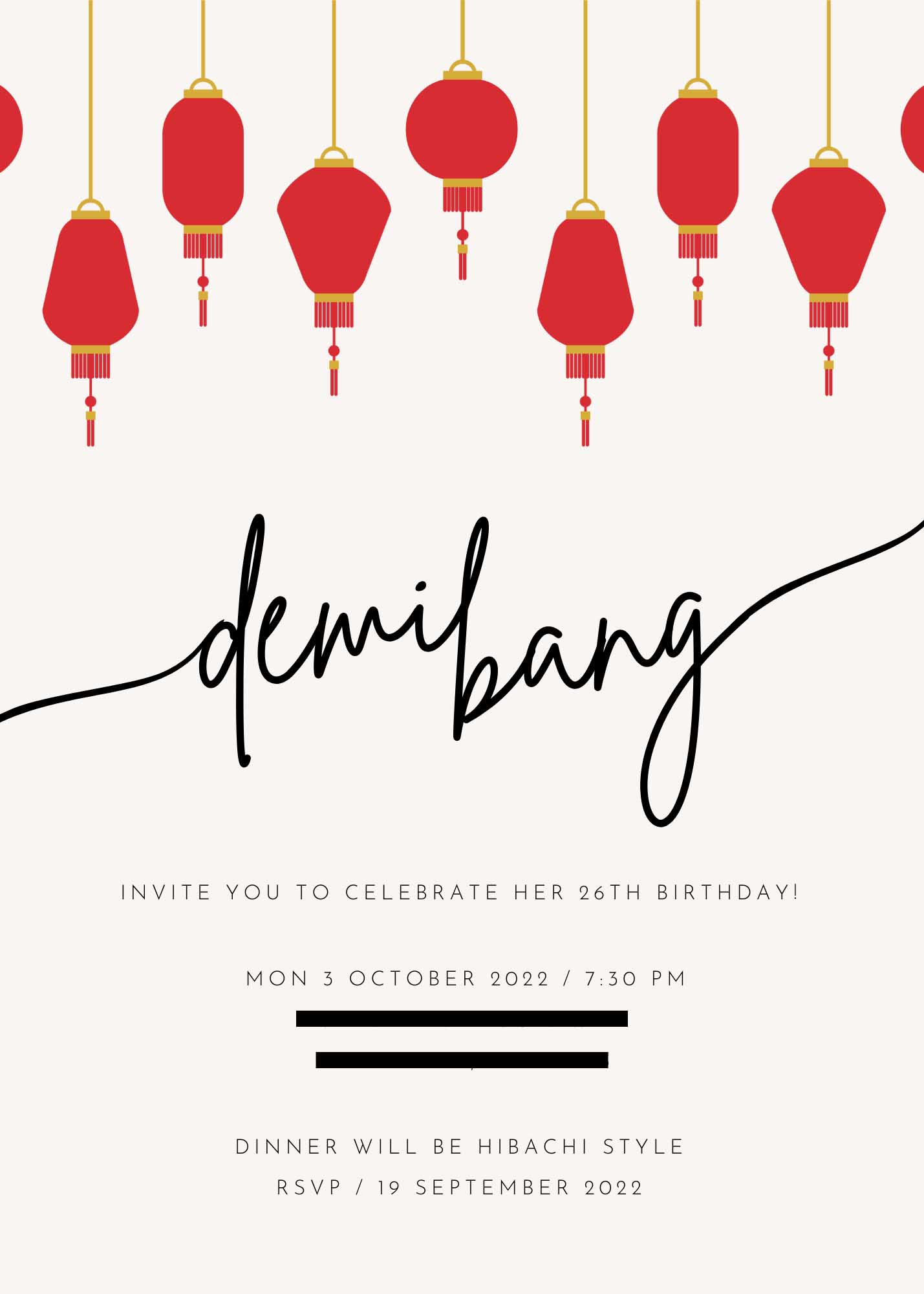 Blogger Demi Bang hosts a birthday dinner hibachi style for her friends.