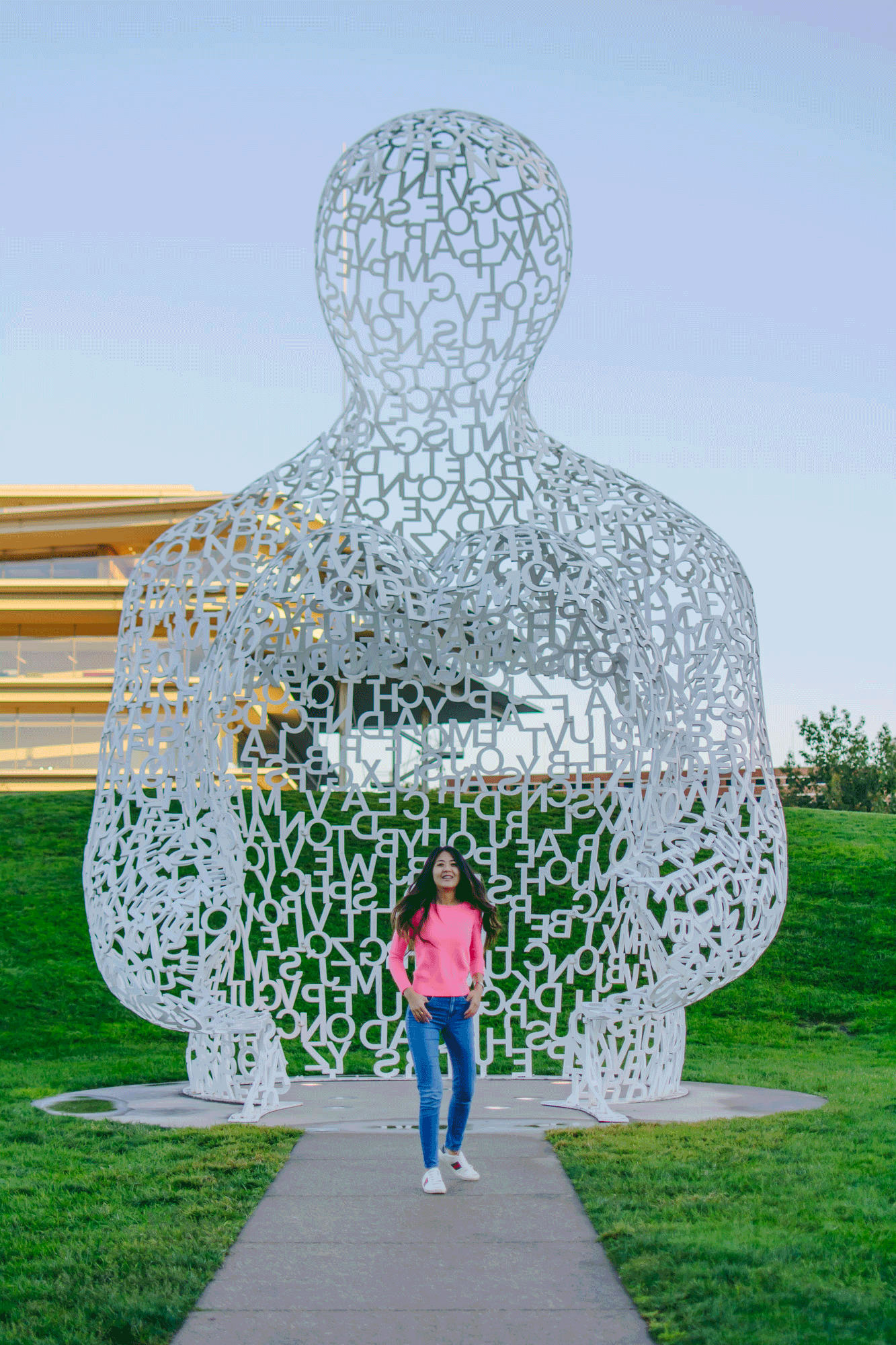 Arizona blogger Demi Bang visiting the Sculpture Park in Des Moines, Iowa.
