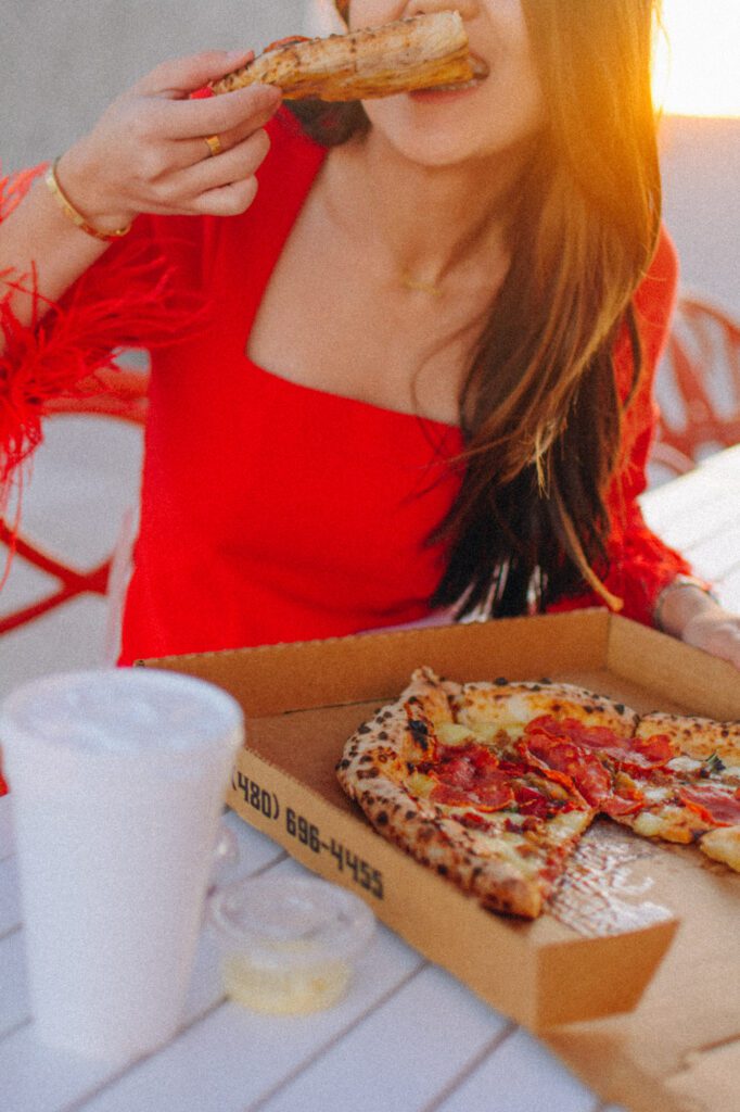 Arizona blogger Demi Bang celebrating National Pizza Day on February 9th.