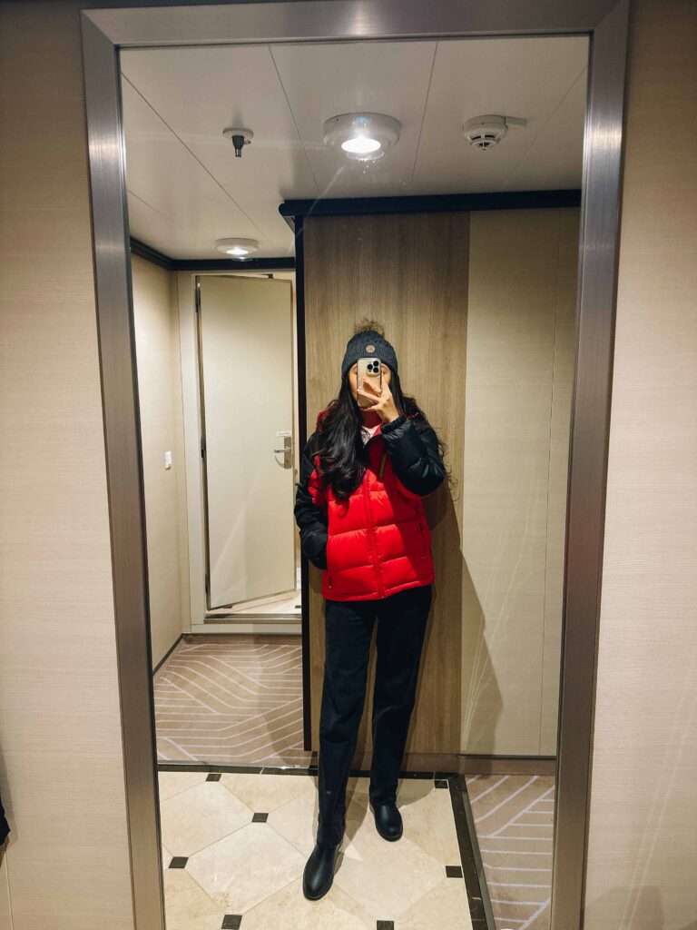 Outfit while cruising Alaska.